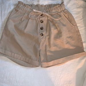 Vici Khaki tie waist shorts